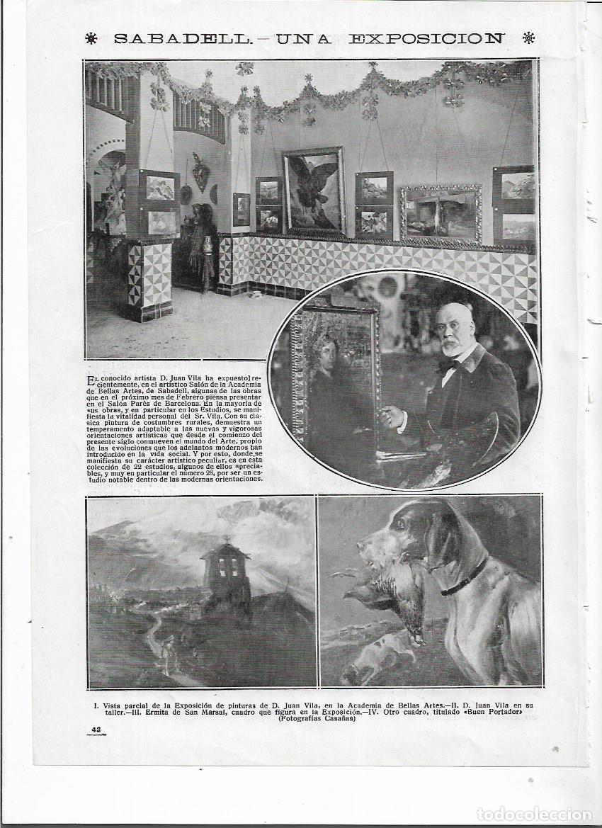 Collectionnisme: A&Ntilde;O 1917 RECORTE PRENSA SABADELL PINTURA EXPOSICION PINTOR JUAN VILA ERMITA SANT MAR&Ccedil;AL BUEN PASTOR