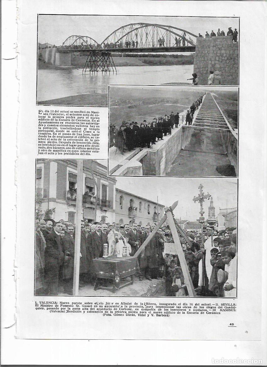 Collezionismo: A&Ntilde;O 1917 RECORTE PRENSA VALENCIA ALBALAT DE LA RIBERA INAUGURACION NUEVO PUENTE RIO JUCAR