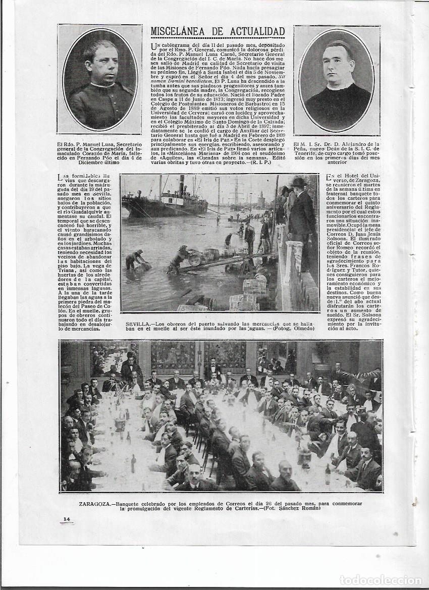Colecionismo: A&Ntilde;O 1917 RECORTE PRENSA ZARAGOZA BANQUETE EMPLEADOS CORREOS POR REGLAMENTO DE LAS CARTERIAS