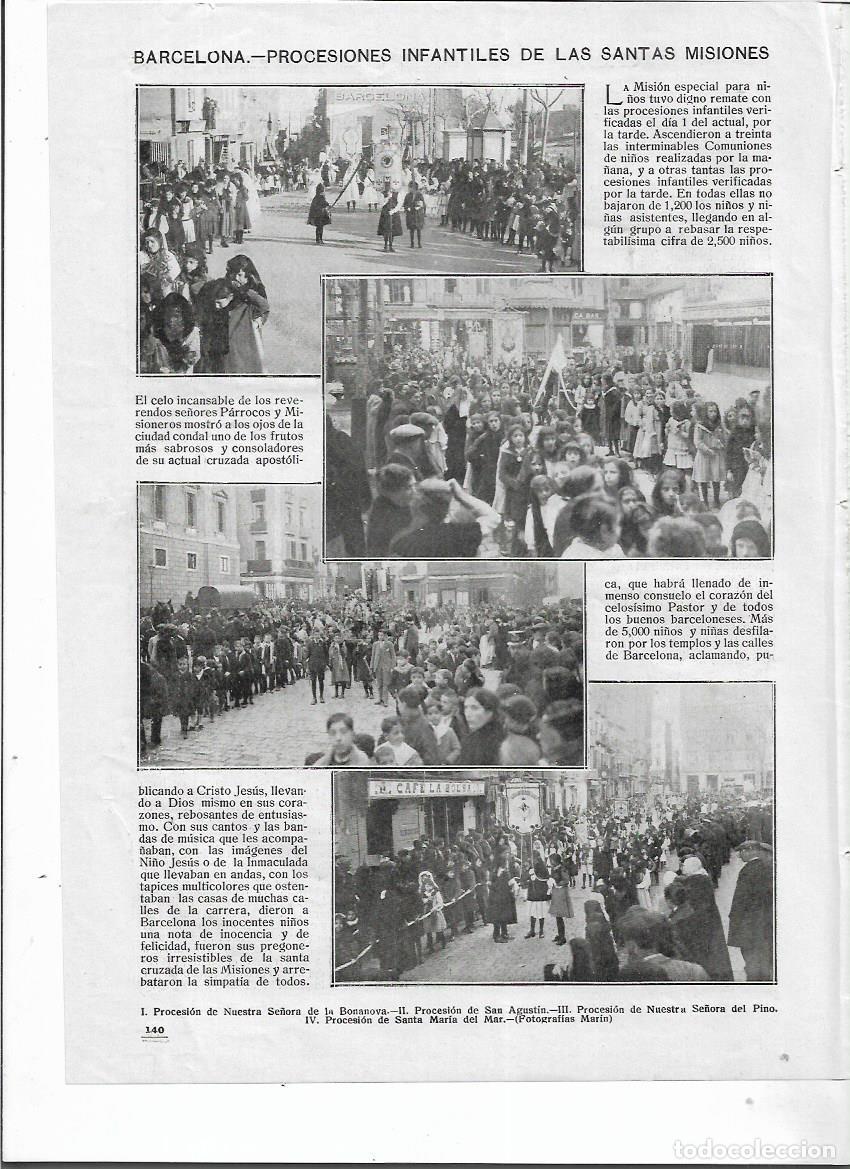 Coleccionismo: A&Ntilde;O 1917 RECORTE PRENSA BARCELONA PROCESION INFANTIL SANTA MISION LA BONANOVA SAN AGUSTIN PI DEL MAR