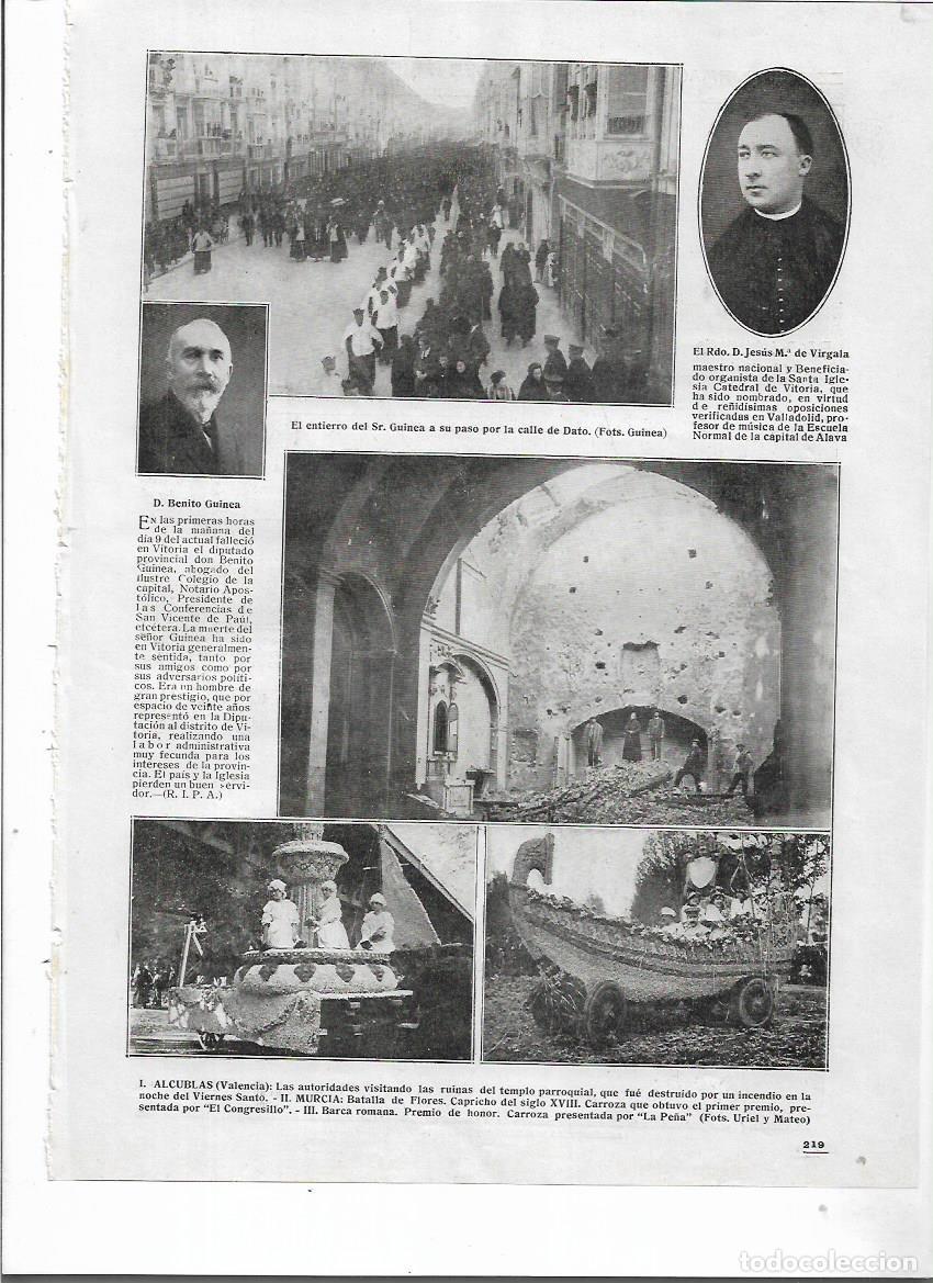 Coleccionismo: 1917 RECORTE PRENSA VITORIA MUERTE ENTIERRO BENITO GUINEA COMITIVA FUNEBRE PASO CALLE DE DATO