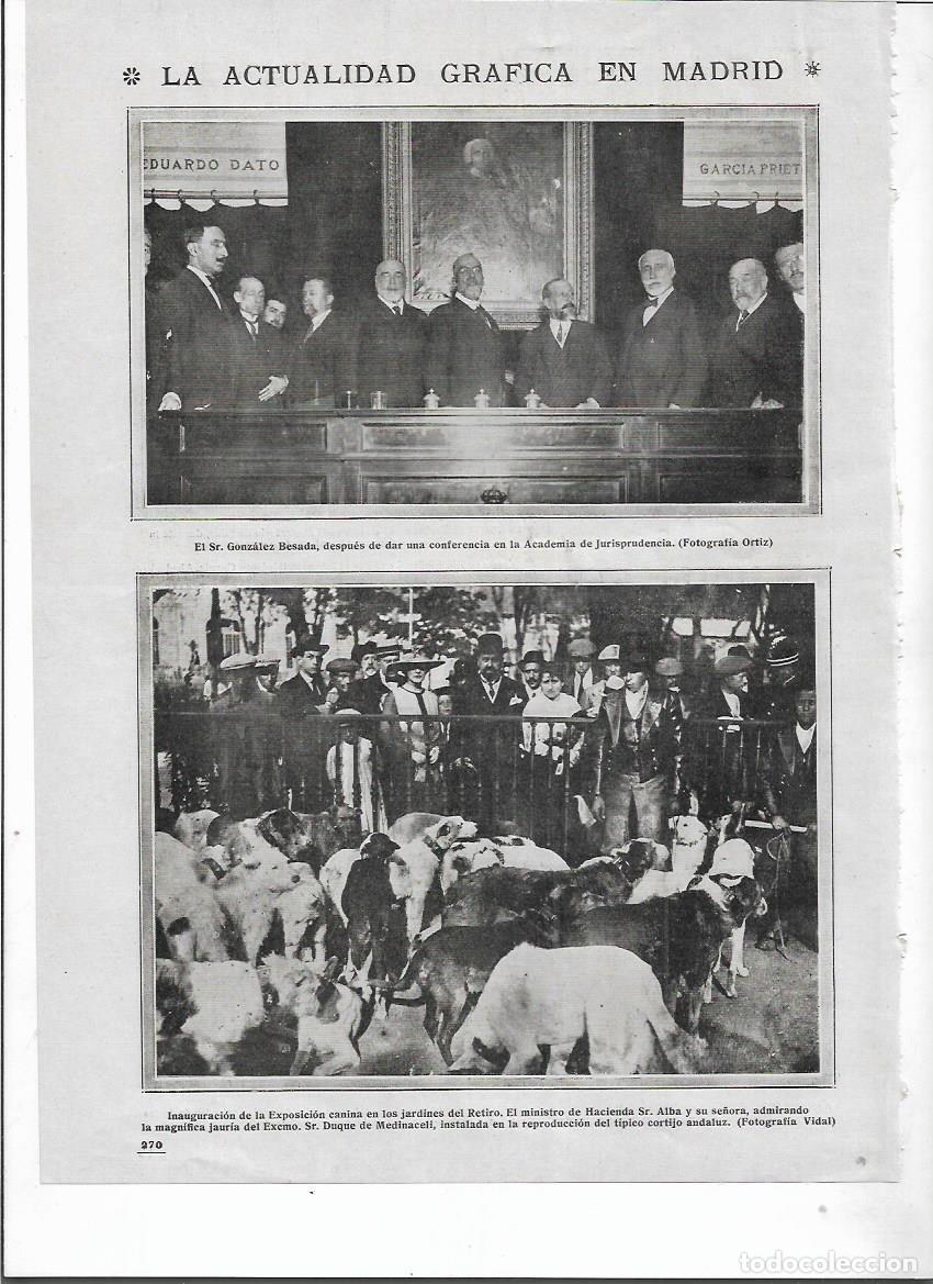 Collecting paper: 1917 RECORTE PRENS MADRID INAUGURACION EXPOSICION CANINA JARDINES EL RETIRO JAURIA DUQUE MEDINACELLI