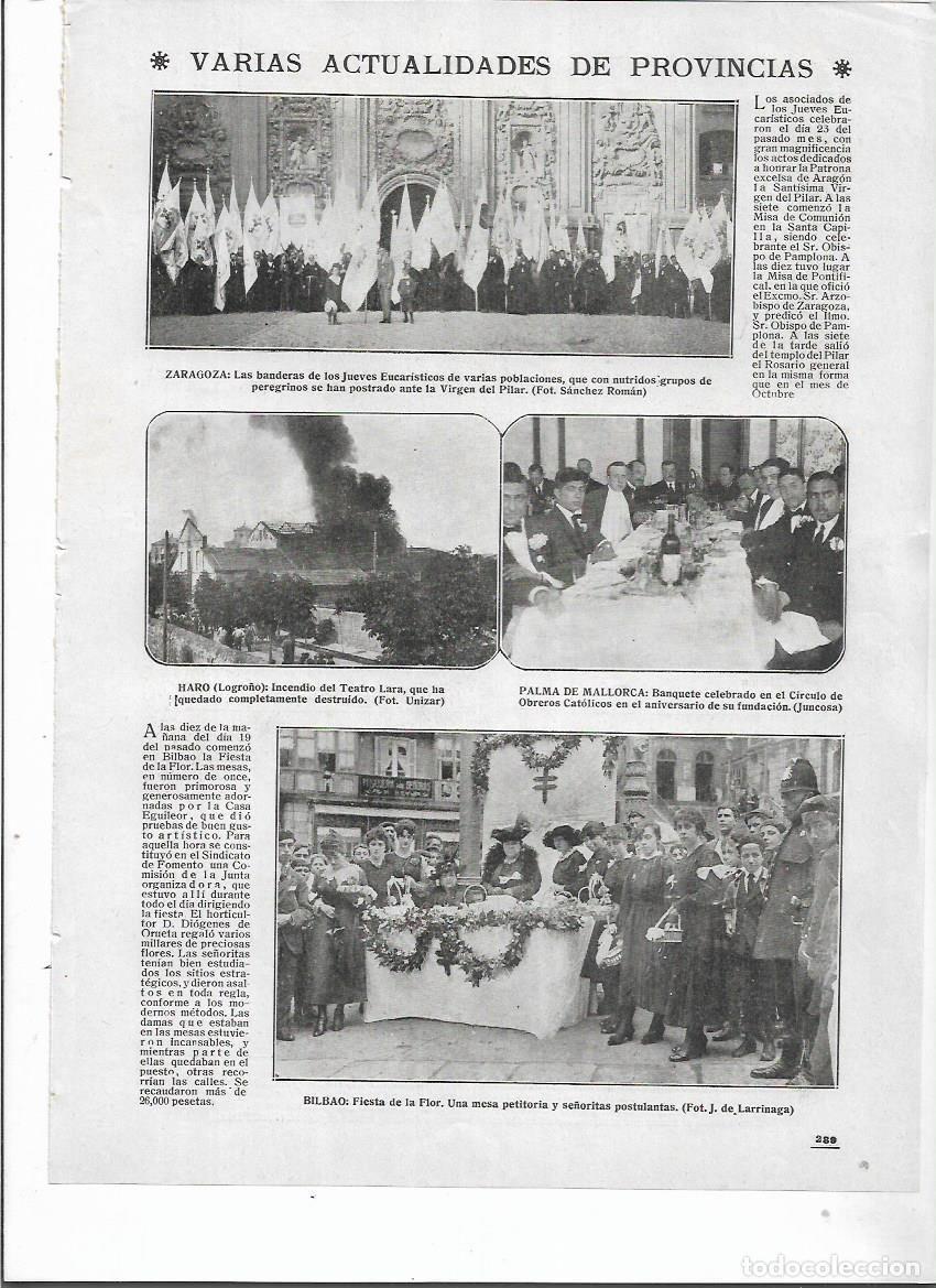 Collecting paper: A&Ntilde;O 1917 RECORTE PRENSA HARO LOGRO&Ntilde;O INCENDIO DEL TEATRO LARA TOTALMENTE DESTRUIDO