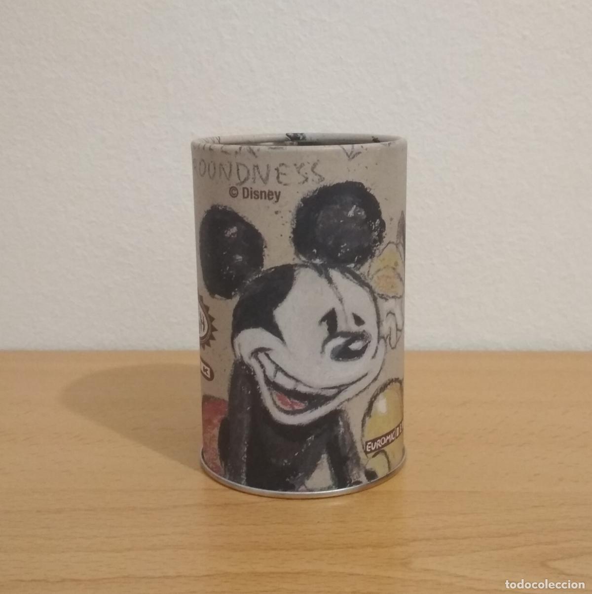 Coleccionismo: Bote lapicero / portal&aacute;pices de lata Disney. Mickey Mouse y Pluto. A&ntilde;os 90.