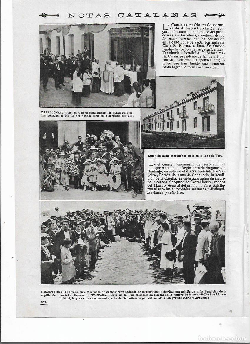 Coleccionismo: A&Ntilde;O 1917 RECORTE PRENSA BARCELONA BENDICION INAUGURACION CASAS BARATAS EL CLOT CALLE LOPE DE VEGA