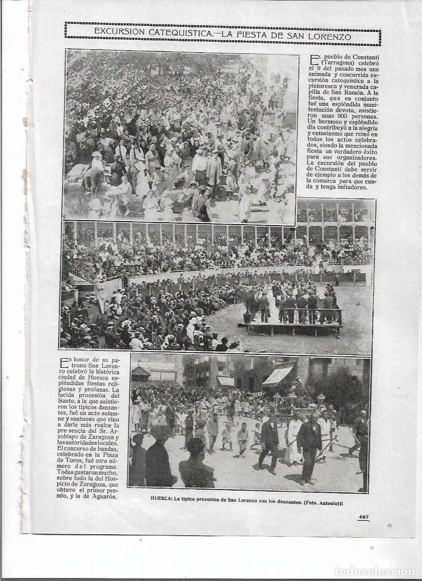 Colecionismo: A&Ntilde;O 1917 RECORTE PRENSA HUESCA FIESTAS SAN LORENZO PROCESION DANZANTES CONCURSO BANDAS PLAZA TOROS