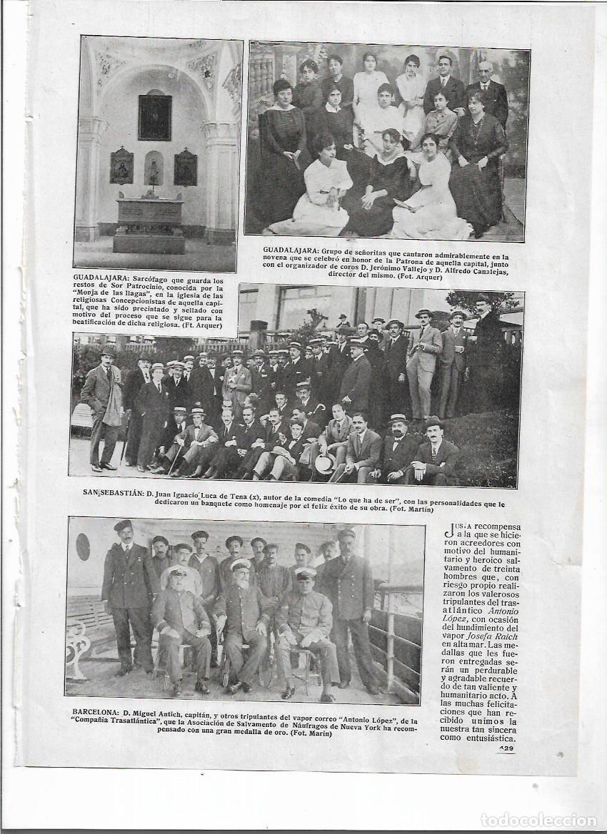 Collecting paper: 1917 RECORTE PRENSA GUADALAJARA SARCOFAGO SOR PATROCINIO MONJA DE LAS LLAGAS COROS JERONIMO VALLEJO