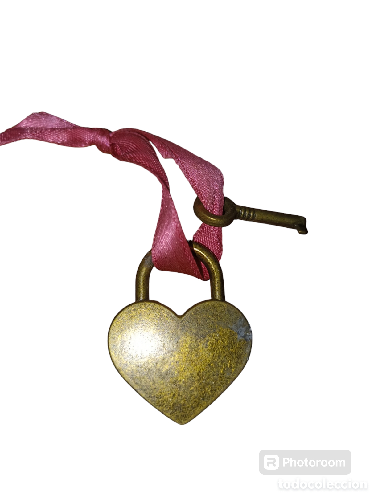 Coleccionismo: Candado coraz&oacute;n con su llave - Foto 2