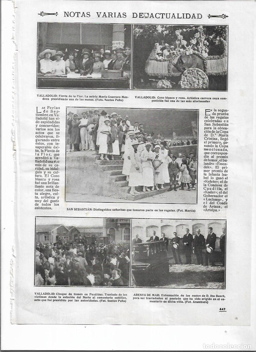 Coleccionismo: A&Ntilde;O 1917 RECORTE PRENSA VALLADOLID ACCIDENTE TREN CHOQUE TRENES EN POZALDEZ TRASLADO VICTIMAS