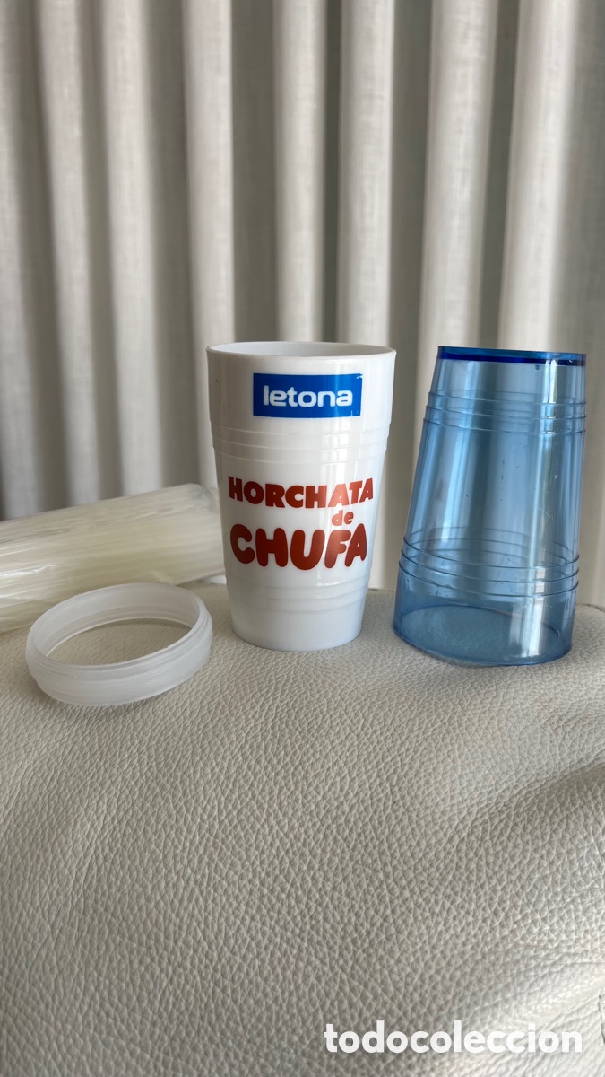 Coleccionismo: ANTIGUO VASO LECHE LETONA HORCHATA - Foto 3