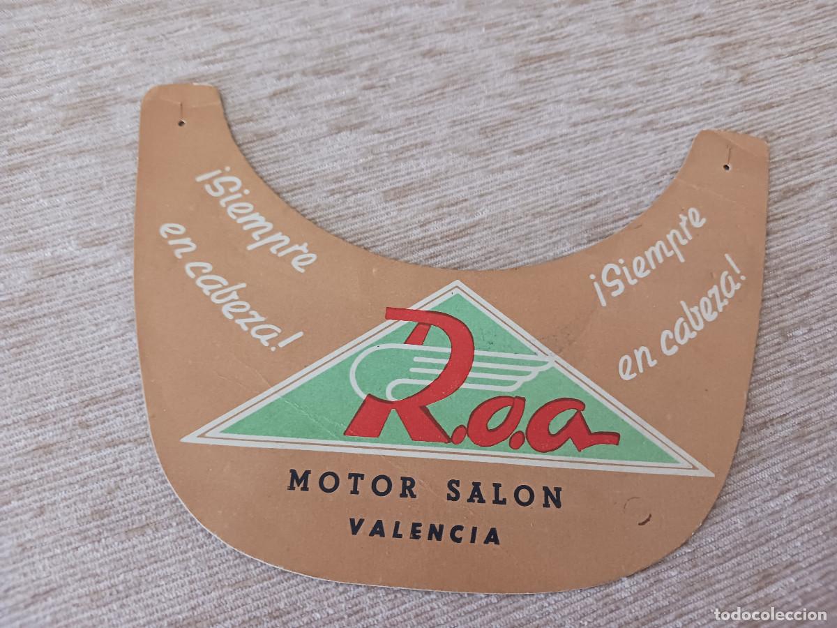 Coleccionismo: antigua visera de carton, publicidad de ROA, (rafael onieva ariza) en motor salon de valencia
