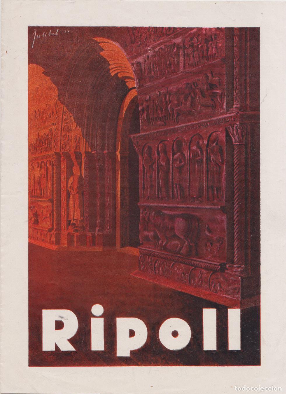 Colecionismo: RIPOLL - D&Iacute;PTICO FIRMADO PROGRAMA ACTOS ANIVERSARIO FALLECIMIENTO ABAD OLIVA &ndash; 1951