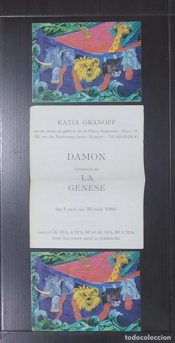 Coleccionismo: Katia Granoff. 2 invitaciones. Damon. Peintures de La Genese. Juin 1986. Fran&ccedil;ais. Excelente estado
