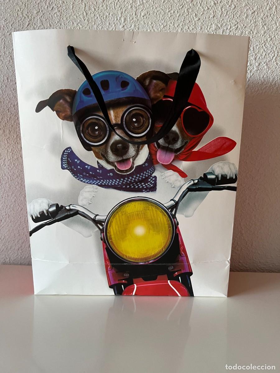 Collectionnisme: BOLSA DE PAPEL CON ASAS PERROS EN MOTO
