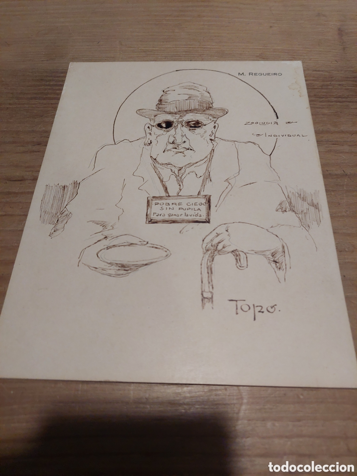 Collectionnisme: Topo dibujo pobre ciego sin pupila para ganar la vida m reguero zoolog&iacute;a individual