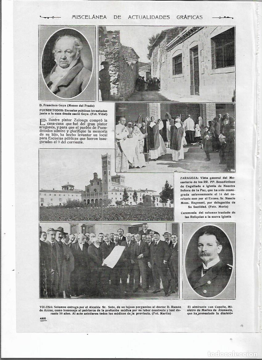 Collecting paper: A&Ntilde;O 1917 RECORTE PRENSA ZARAGOZA CONSAGRACION IGLESIA DE LA PAZ MONASTERIO PADRES BENEDICTINOS