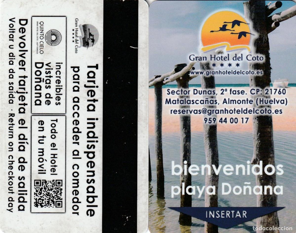 Coleccionismo: Llave Keycard Hotel El Coto , Matalasca&ntilde;as Beach Huelva - flamingos