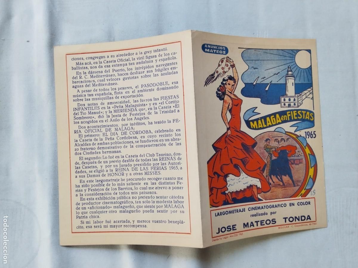 Coleccionismo: MALAGA PROGRAMA DE FIESTAS A&Ntilde;O 1965 - Foto 5