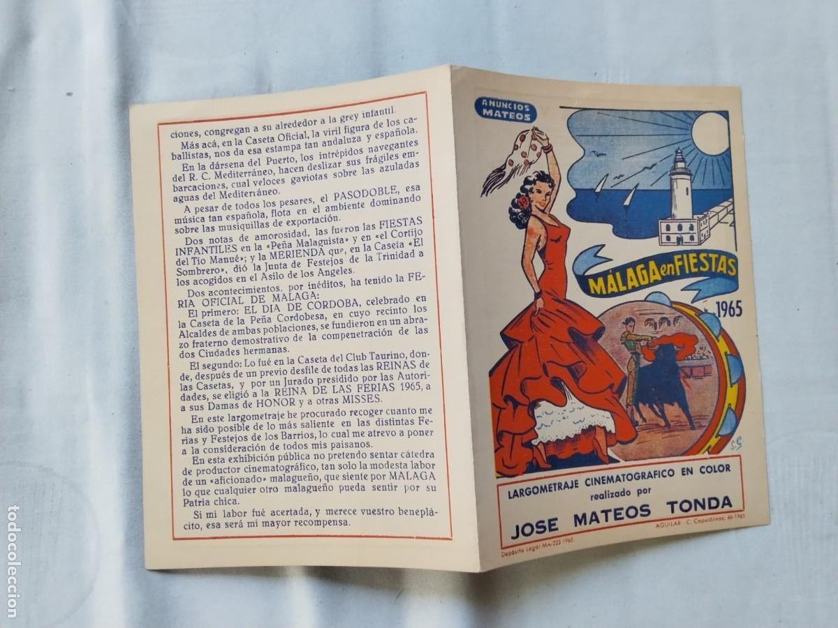 Coleccionismo: MALAGA PROGRAMA DE FIESTAS A&Ntilde;O 1965 - Foto 6