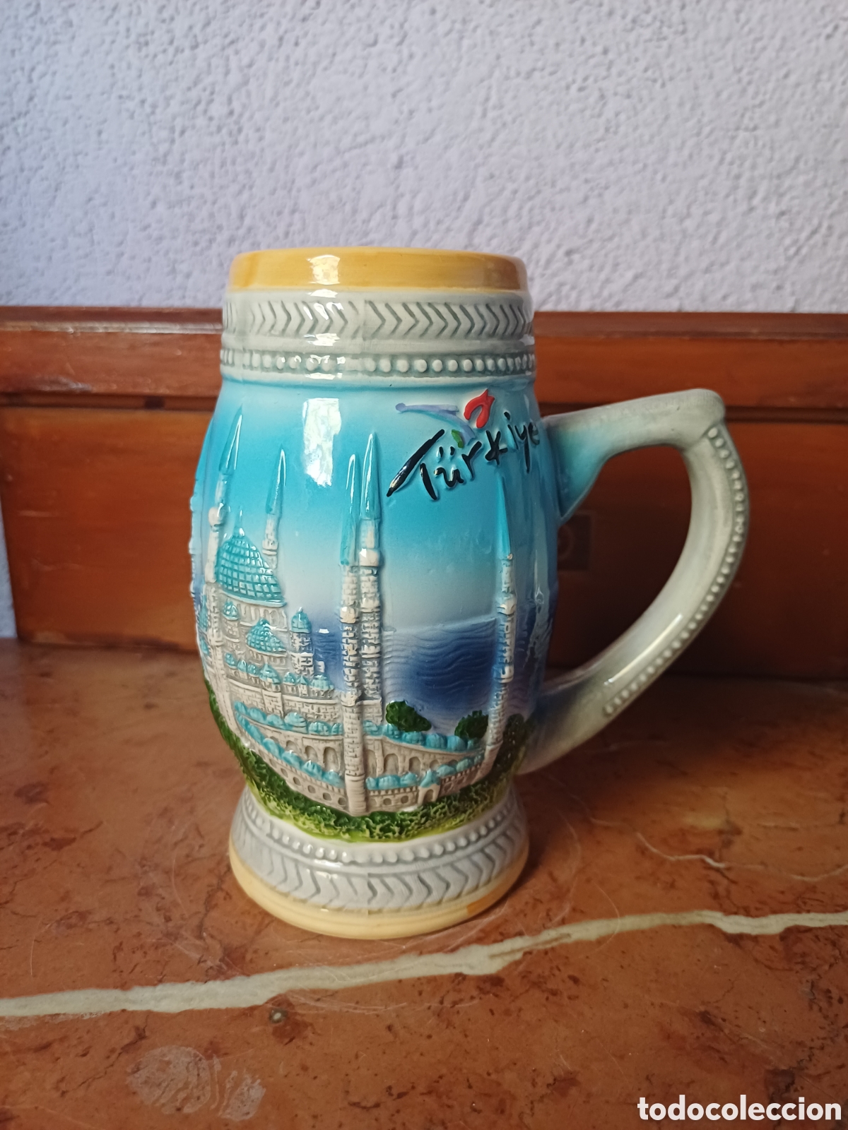 bonita taza jarra ceramica blue mosque türkiye - Compra venta en  todocoleccion