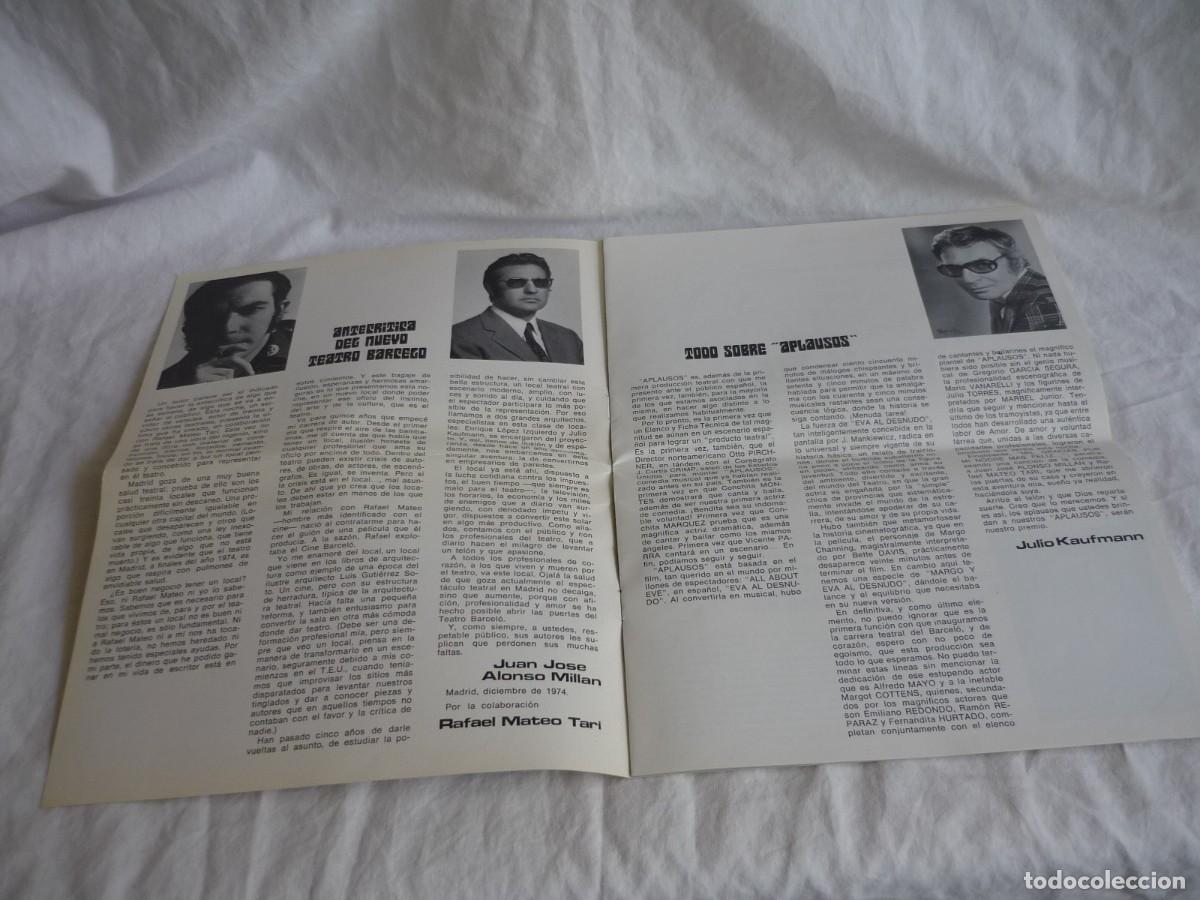 Coleccionismo: Programa de Teatro Barcel&oacute; Aplausos 1974, 10 p&aacute;g. - Foto 5