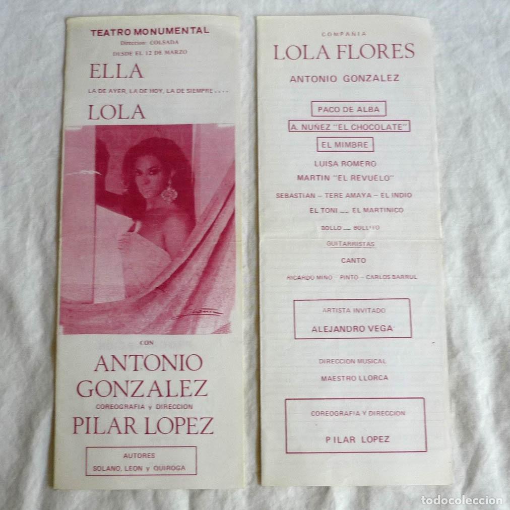 Collezionismo: Programa de Teatro Monumental Lola Flores Antonio Gonz&aacute;lez 1974