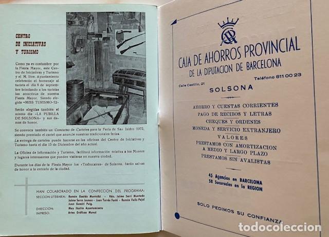 Coleccionismo: PROGRAMA FESTA MAJOR DE SOLSONA 1972 - Foto 3