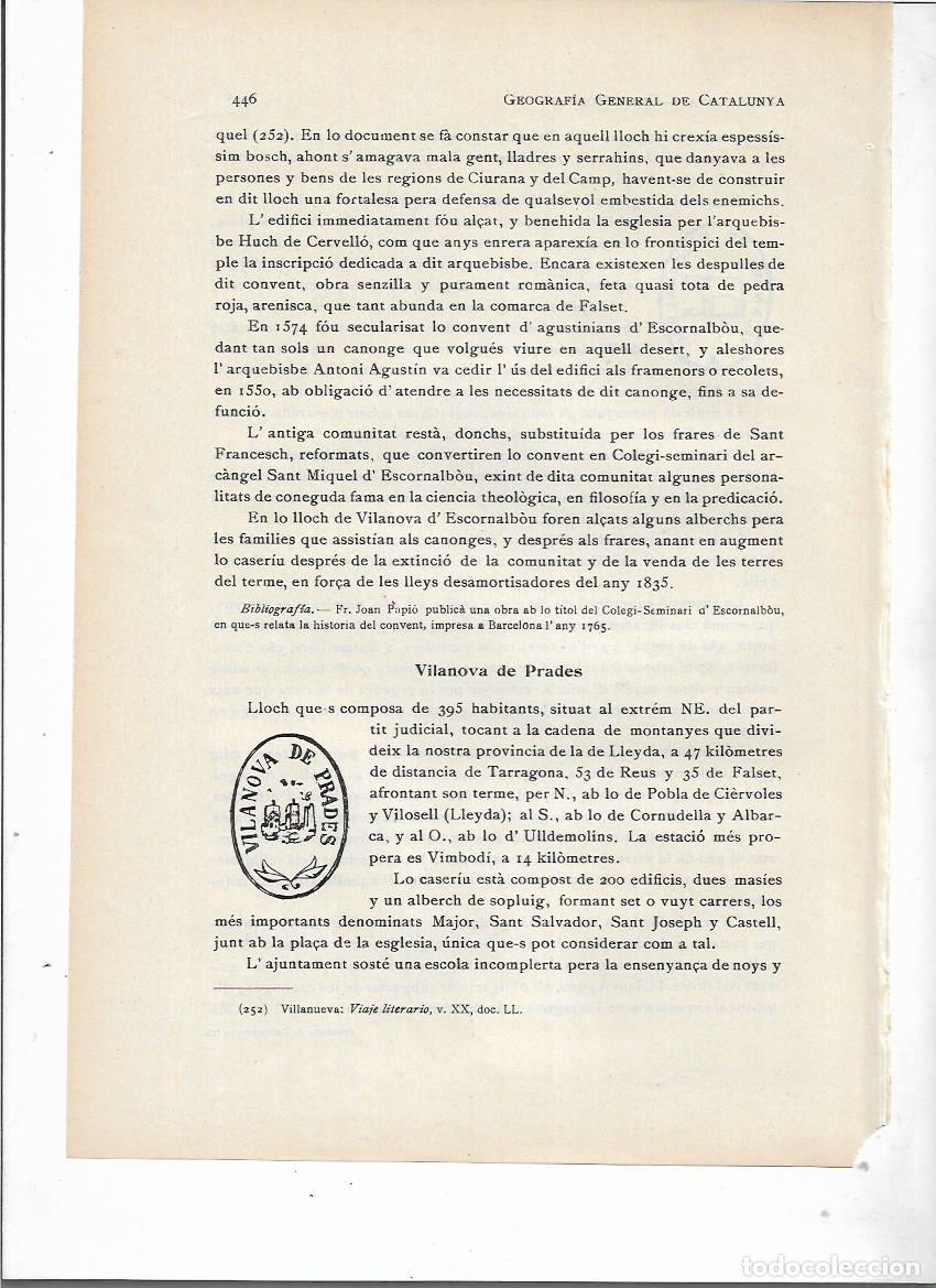 Sammelleidenschaft Papier: SEPARATA A&Ntilde;O 1913 VILANOVA DE PRADES TARRAGONA SELLO MUNICIPAL ANTIGUO DESCRIPCION
