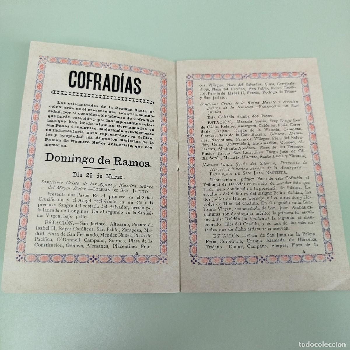 Coleccionismo: PROGRAMA OFICIAL - SEMANA SANTA EN SEVILLA 1896 - TIP. DE GIRONES - Foto 3