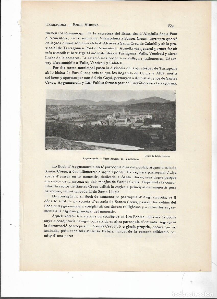 Colecionismo: SEPARATA A&Ntilde;O 1913 AIGUAMURCIA TARRAGONA SELLO MUNICIPAL ANTIGUO DESCRIPCION VISTA GENERAL