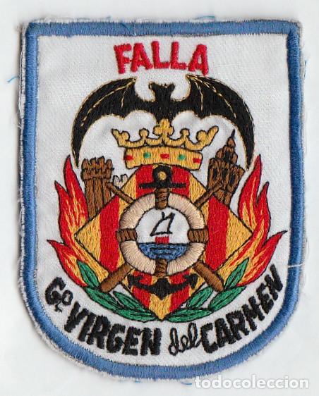 Coleccionismo: Escudo bordado de la Falla Grupo Virgen del Carmen aa