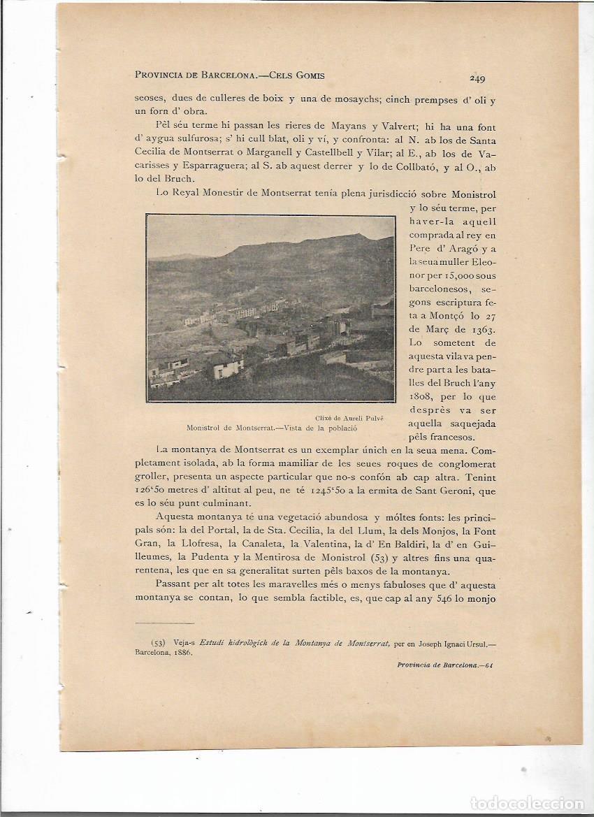 Collezionismo: SEPARATA A&Ntilde;O 1913 MONISTROL MONTSERRAT BCNA SELLO MUNICIPAL ANTIGUO PLANO DESCRIPCION FOTOS