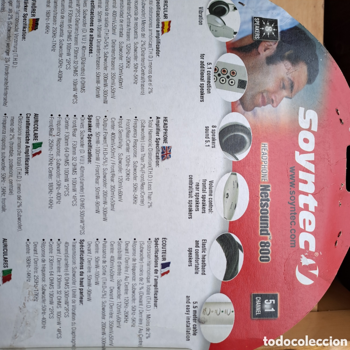 Coleccionismo: Auricular y altavoces soyntec 5.1 - Foto 4