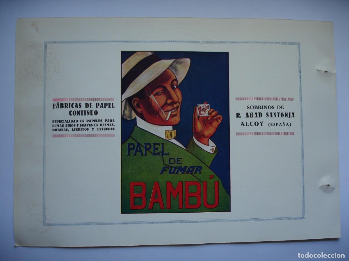 Coleccionismo: PAPEL DE FUMAR BAMBU .ABAD SANTOJA ALCOY A&Ntilde;O 1926.