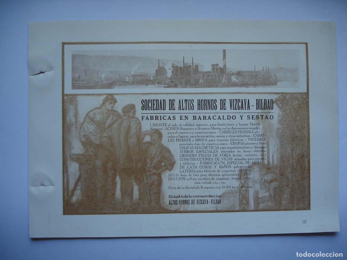 Coleccionismo: ALTOS HORNOS DE VIZCAYA BILBAO BARACALDO SESTAO A&Ntilde;O 1926.