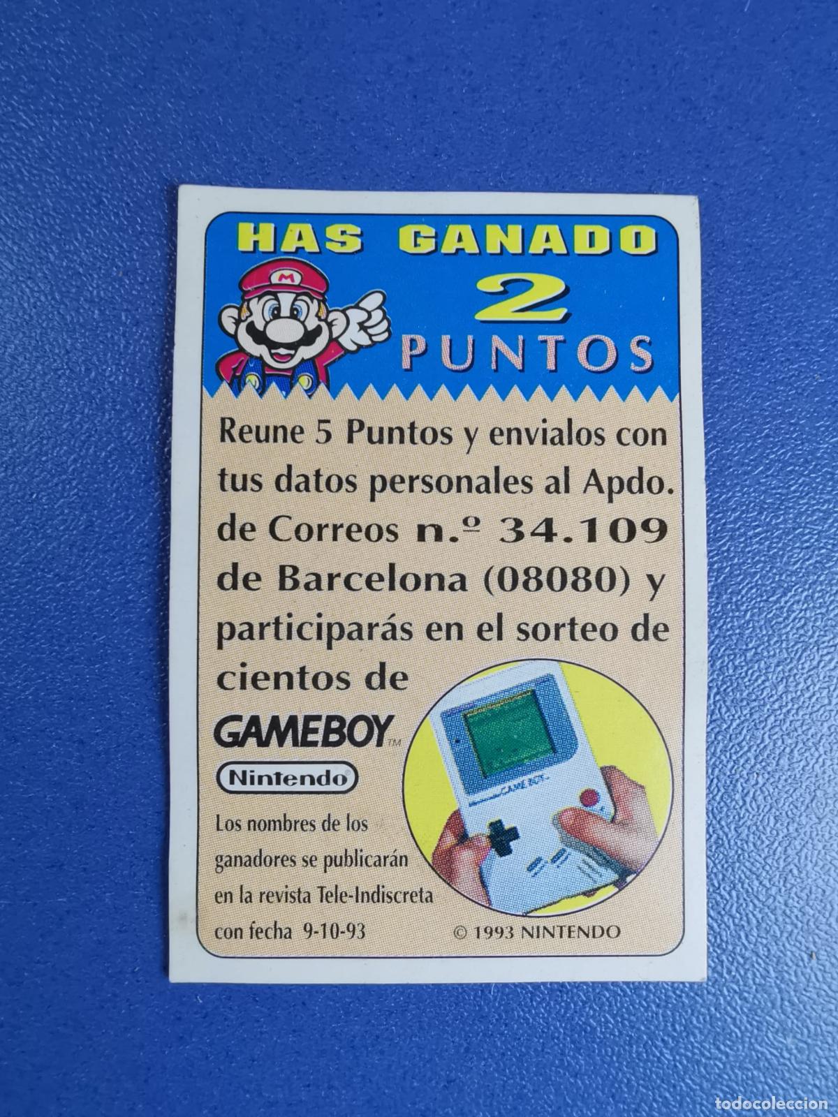 Coleccionismo: 2 PUNTOS PASTELERIA BIMBO PARA SORTEO GAMEBOY 1993