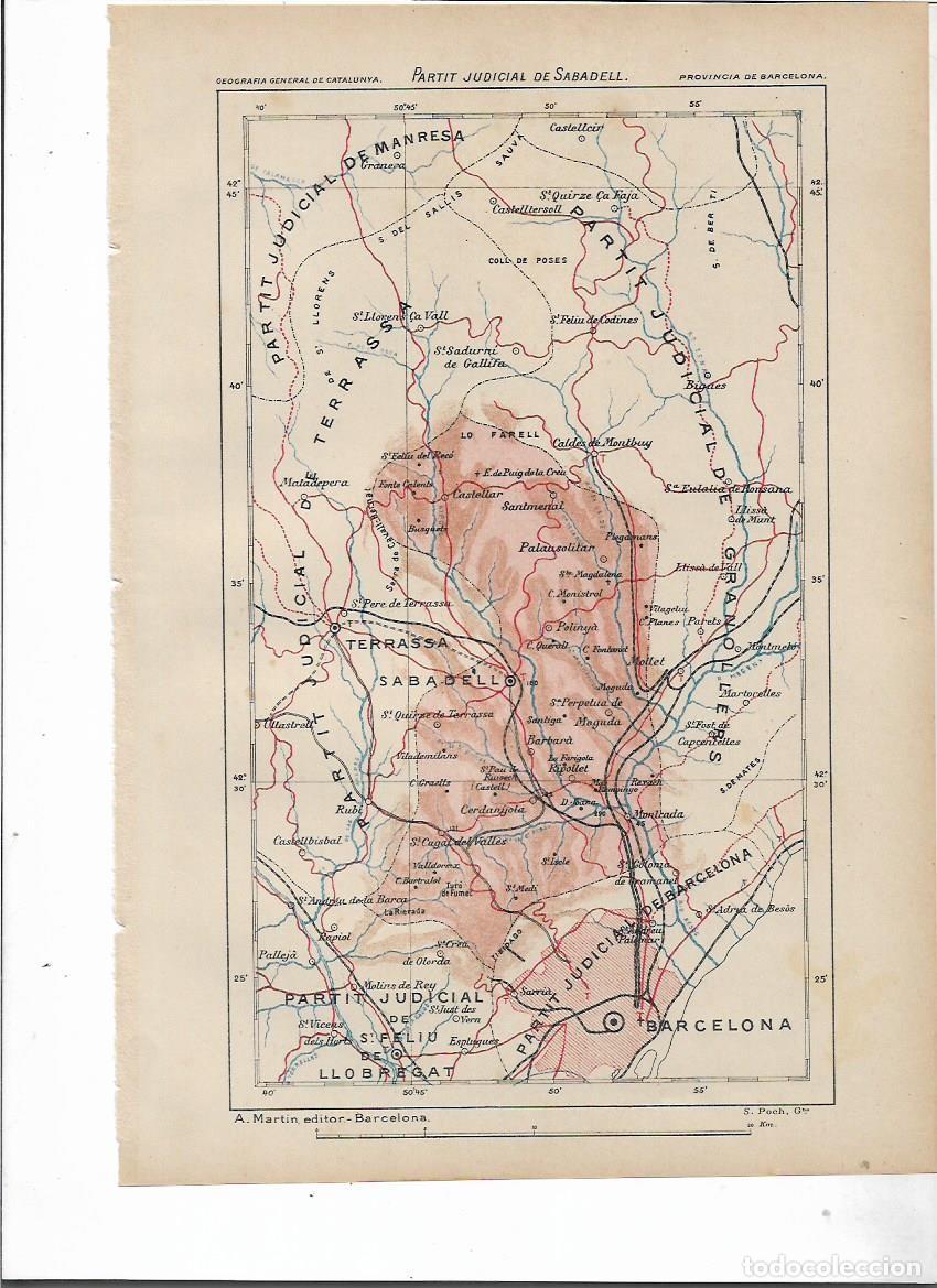 Coleccionismo: SEPARATA A&Ntilde;O 1913 MAPA PARTIDO JUDICIAL PARTIT JUDICIAL DE SABADELL