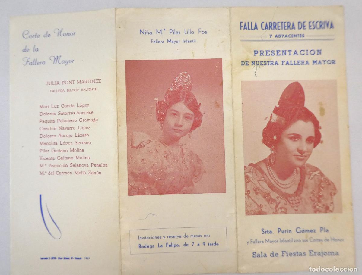 Collecting paper: Falla Carretera de Escriv&aacute; Presentaci&oacute;n Fallera Mayor Valencia 1969