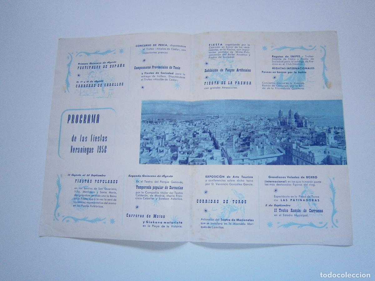 Coleccionismo: Fiestas Veraniegas de CADIZ - 1956 - Programa de Mano - Foto 2