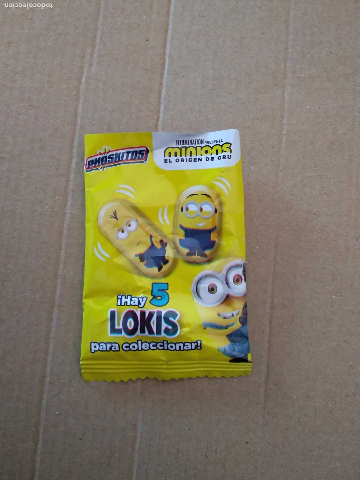 Coleccionismo: SOBRE VACIO PUBLICIDAD PHOSKITOS MINIONS EL ORIGEN DE GRU HAY 5 LOKIS PARA COLECCIONAR