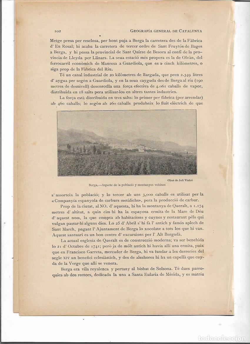 Collecting paper: SEPARATA A&Ntilde;O 1913 BERGA SELLO MUNICIPAL ANTIGUO PLANO DESCRIPCION QUERALT PI TRES BRANQUES CASTILLO