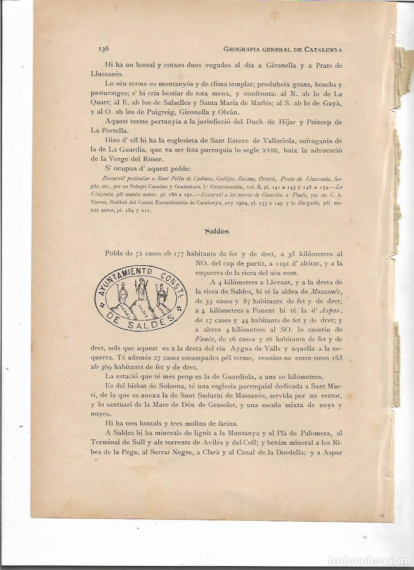 Sammelleidenschaft Papier: SEPARATA A&Ntilde;O 1913 SALDES SELLO MUNICIPAL ANTIGUO DESCRIPCION