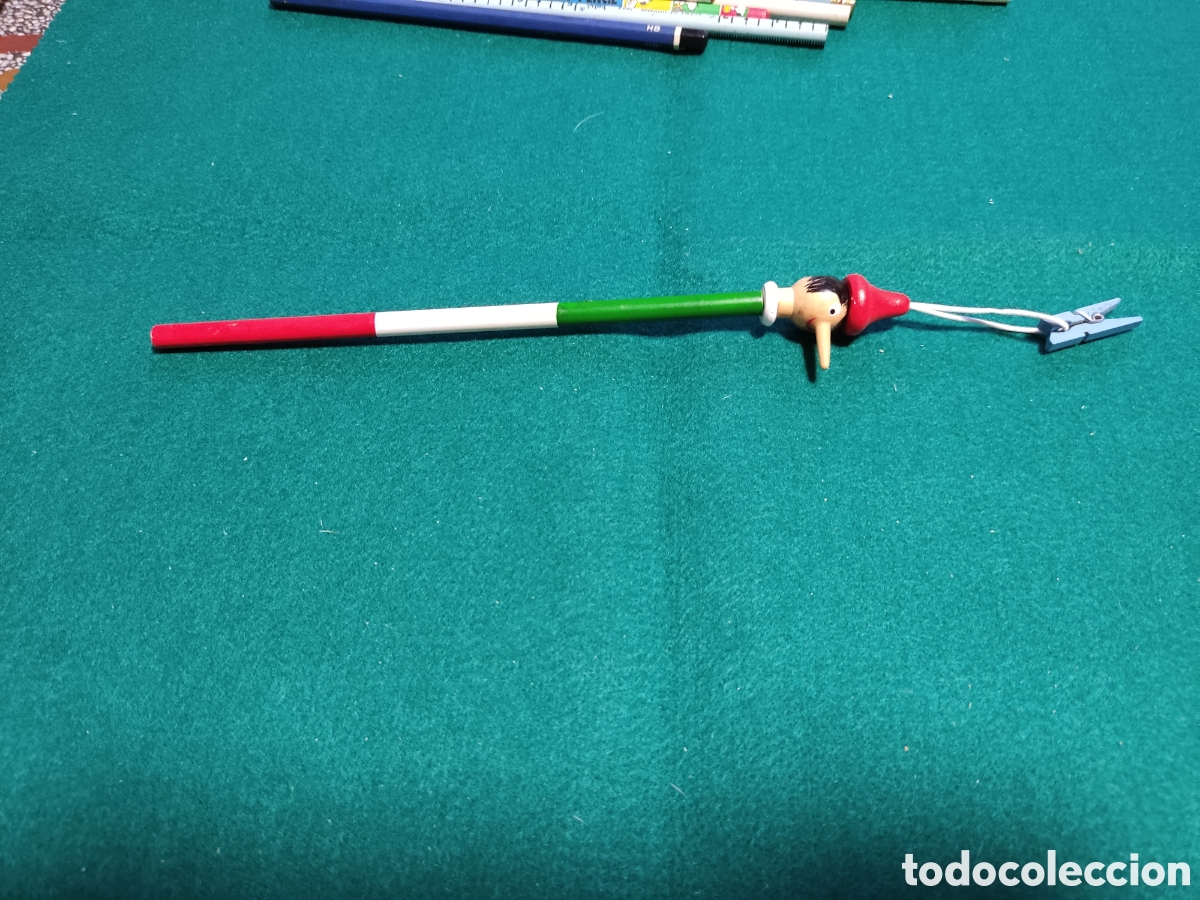 Coleccionismo: L&aacute;piz bandera de Italia mu&ntilde;eco pinocho