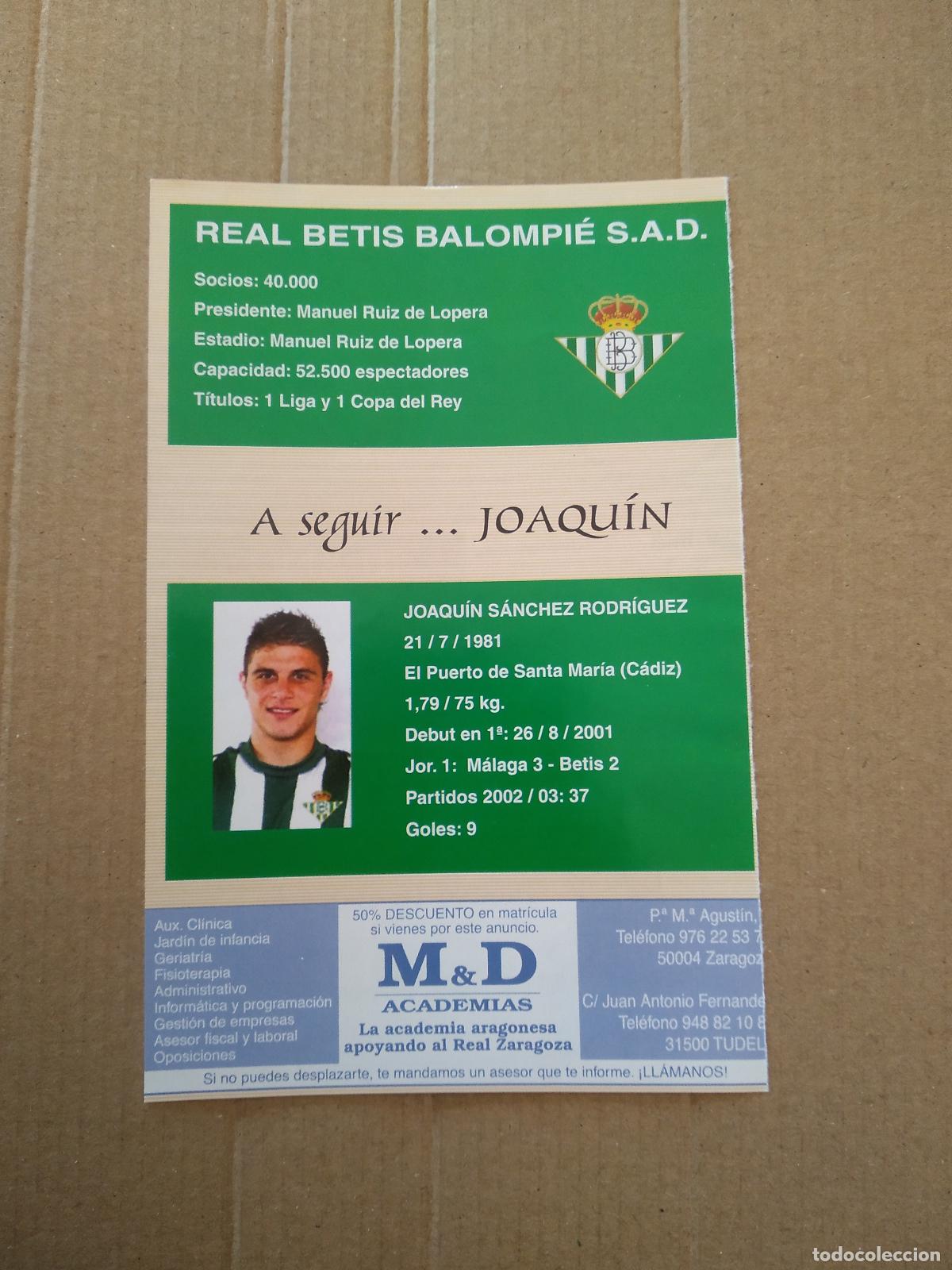 Sammeln: HOJA REVISTA ZARAGOZA EQUIPO PLANTILLA BETIS JOAQUIN PUBLICIDAD PLANET BOWLING