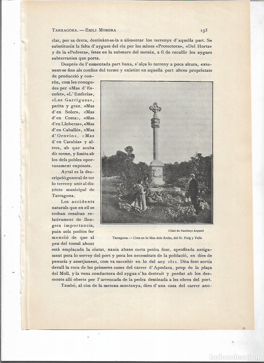Collezionismo: A&Ntilde;O 1913 RECORTE PRENSA TARRAGONA CRUZ CREU EN MAS DELS ARCS SENYOR SE&Ntilde;OR PUIG I VALLS