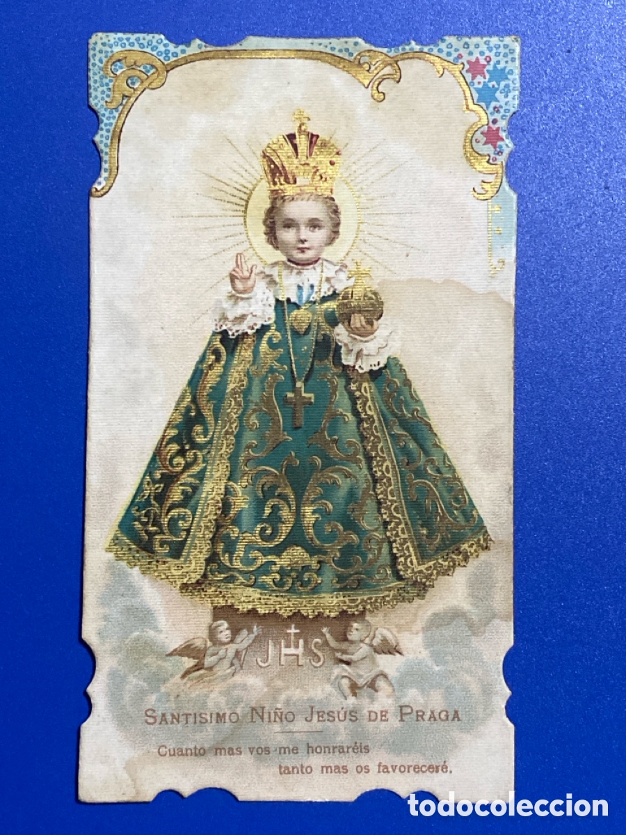 Coleccionismo: Antigua estampa Ni&ntilde;o Jesus de Praga