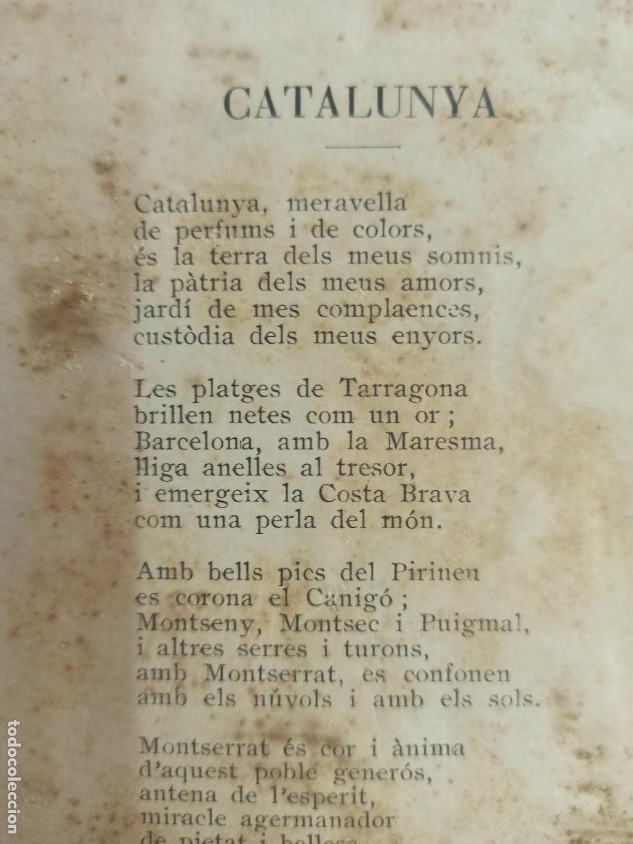 Colecionismo: Antiguo poema a Catalunya. Guillem Mitjans Llampallas. 1946.