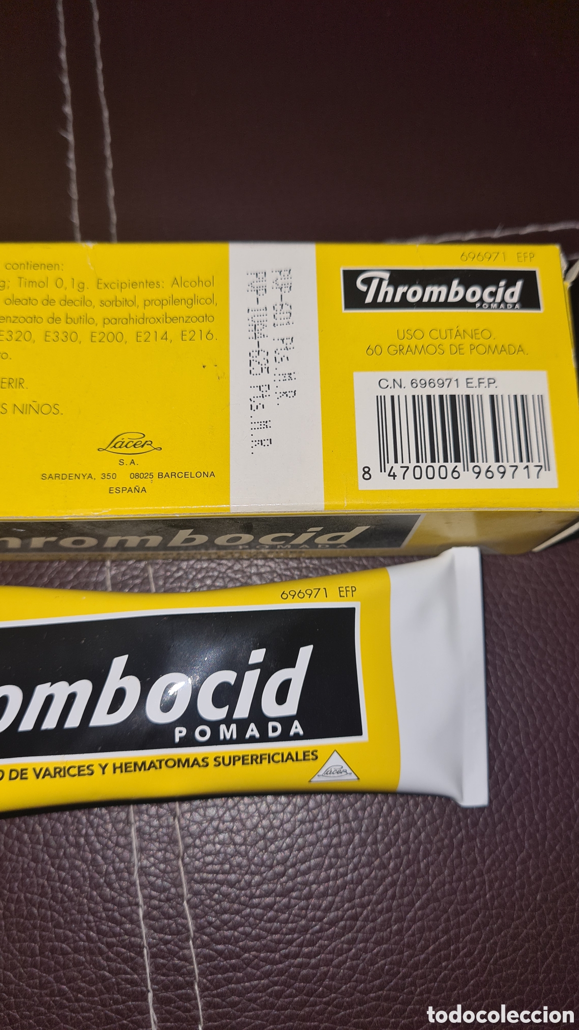 Coleccionismo: Antigua pomada Thrombocid Lacer. - Foto 1