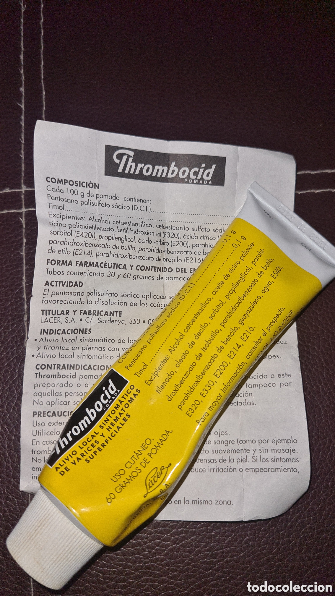 Coleccionismo: Antigua pomada Thrombocid Lacer. - Foto 2