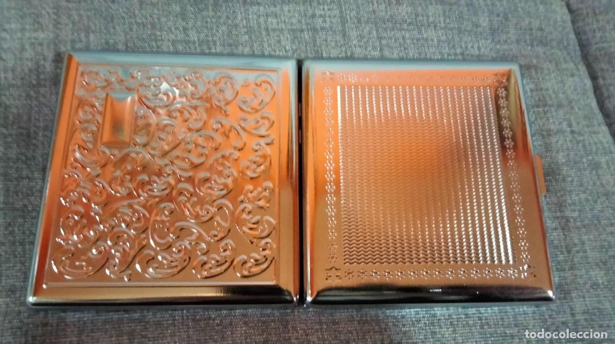 Coleccionismo: tabaquera de metal plateado - Foto 3